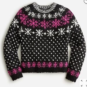 NWT J. Crew Jacquard snowflake chunky pullover sweater. Size XXL.